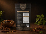 Back view of Indian Lab spice pouch showing nutrition facts, ingredients, and premium resealable packaging.