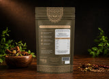Back view of Indian Lab spice pouch showing nutrition facts, ingredients, and premium resealable packaging.