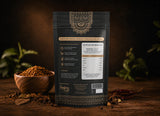 Back view of Indian Lab spice pouch showing nutrition facts, ingredients, and premium resealable packaging.