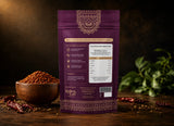 Back view of Indian Lab spice pouch showing nutrition facts, ingredients, and premium resealable packaging.