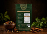 Back view of Indian Lab spice pouch showing nutrition facts, ingredients, and premium resealable packaging.