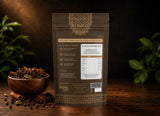 Back view of Indian Lab spice pouch showing nutrition facts, ingredients, and premium resealable packaging.
