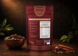 Back view of Indian Lab spice pouch showing nutrition facts, ingredients, and premium resealable packaging.