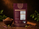 Back view of Indian Lab spice pouch showing nutrition facts, ingredients, and premium resealable packaging.
